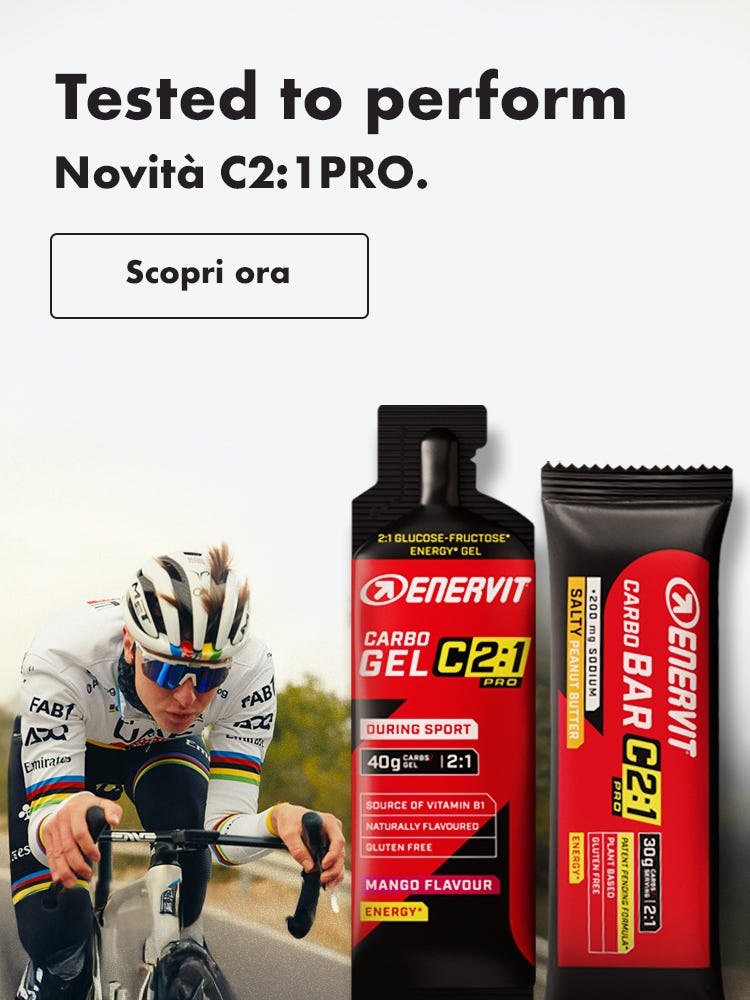 ENERVIT C21_PRO SITO SLIDER CARBO_GEL_MANGO CARBO_BAR_SALTY_PEANUT_BUTTER MOBILE 750X1000 ITA