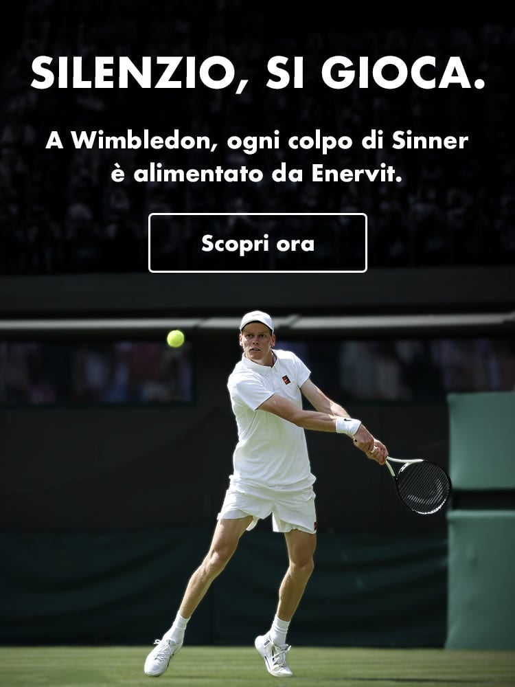 A Wimbledon, ogni colpo di Sinner è alimentato da Enervit.