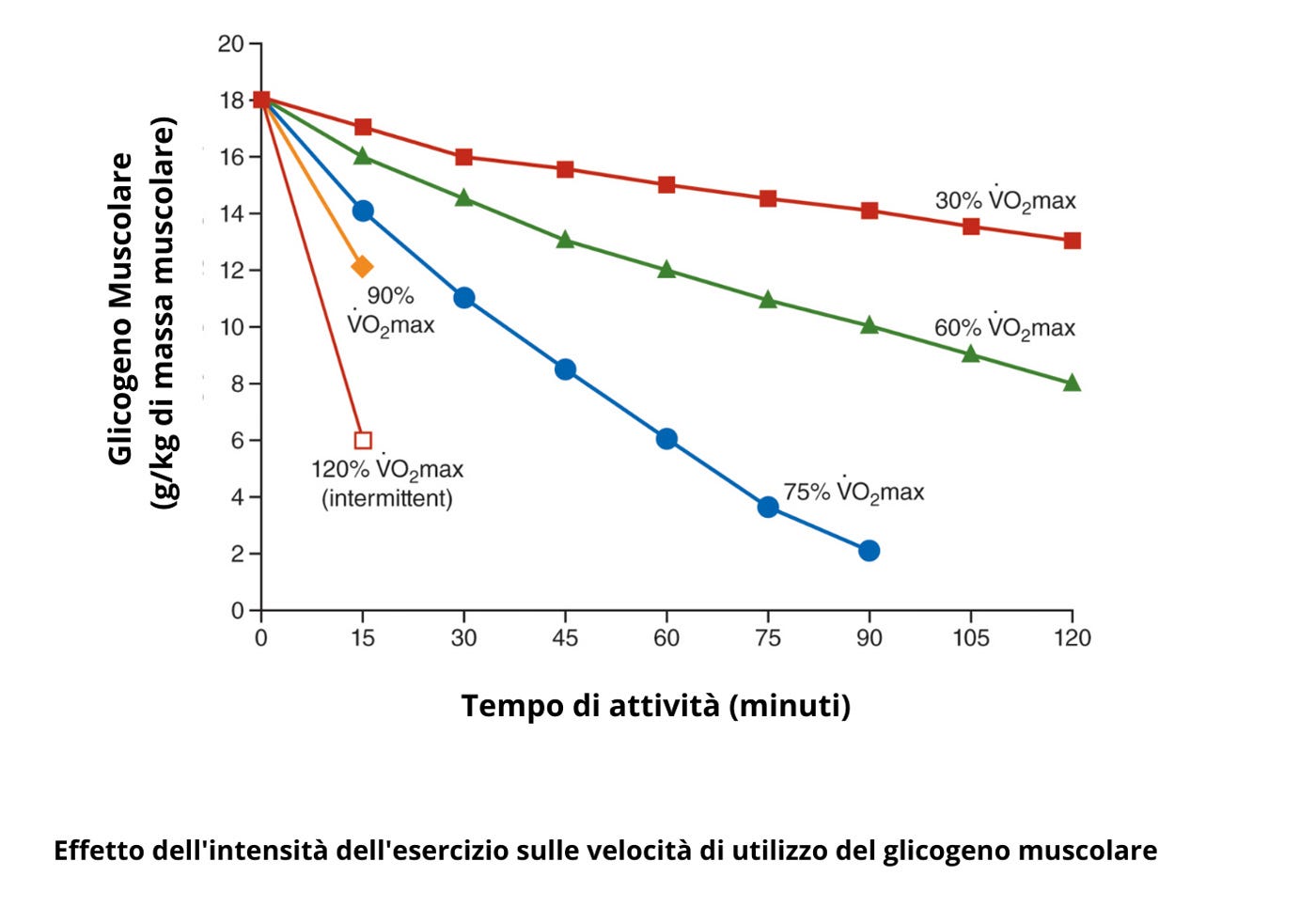 Livelli esaurimento glicogeno